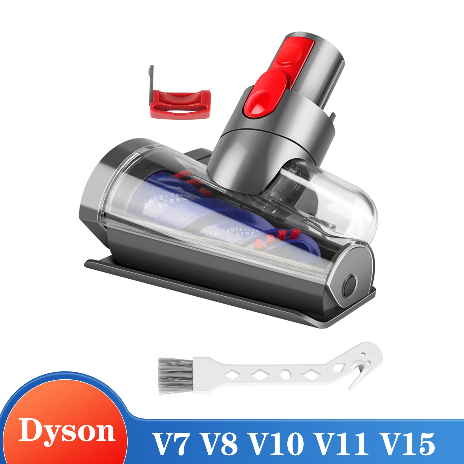 Для обновления Dyson, анти-запутывающая мини-моторизованная насадка для пылесоса V7 V8 V10 V11 V15, подходит для диванов, кроватей, автокресел