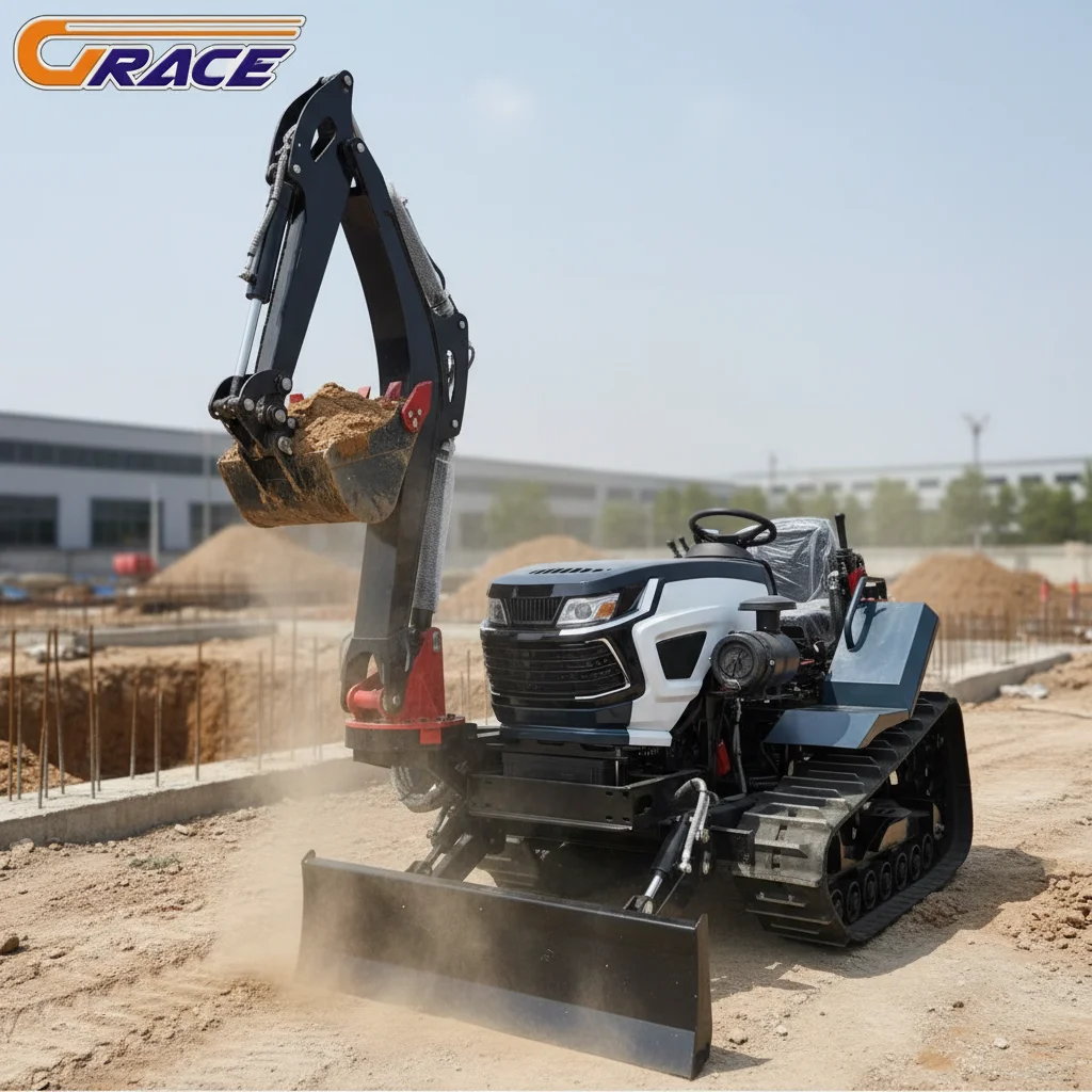 

35HP Diesel Crawler Tractor Hydraulic System Heavy Duty Farm Tractor with Excavator for Plowing Ditching Bulldozing