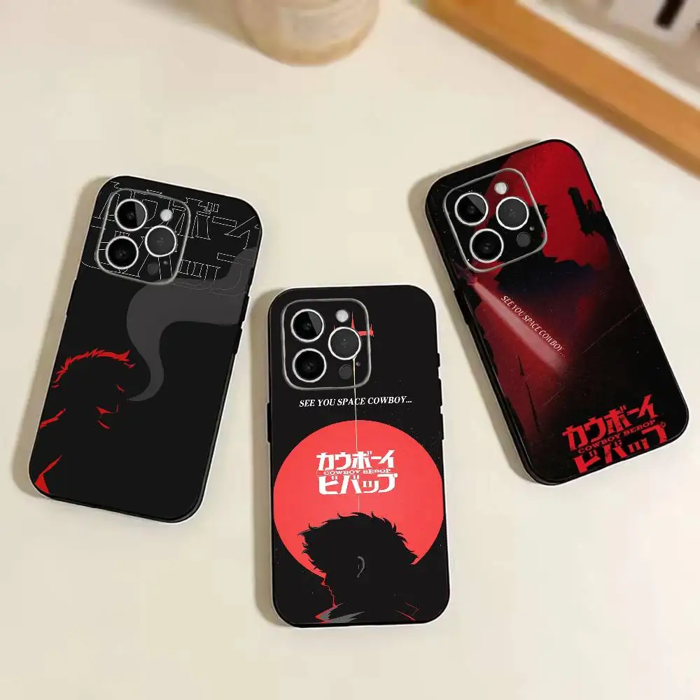 Чехол для телефона C-Cowboy Anime B-Bebop для iPhone 11 12 13 14 15 16 17 Pro Max, легкий и практичный, мягкий черный чехол.