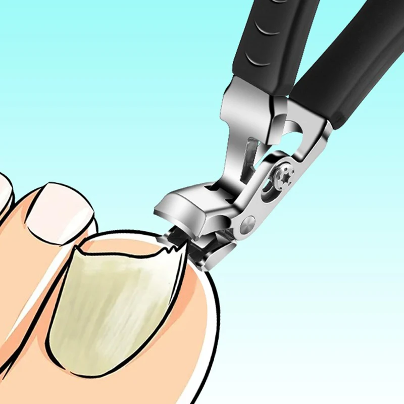 Winkelkopf-Nagelknipser mit großer Öffnung, spritzwassergeschützt, für ältere Menschen, dicke Zehennägel, Pediküre-Werkzeuge – Detail 2