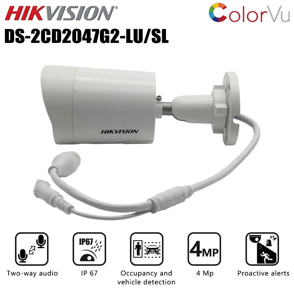 

H​ikvision DS-2CD2047G2-LU/SL 4MP POE IP Camera Support Motion Detection For Face Capture Two-way Audio Surveillance Camera