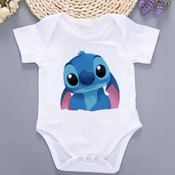 Baby Summer Cotton Rompers Infant Bodysuits Short Sleeve Jumpsuit Cartoon Lilo & Stitch Ropa Bebe Baby Boy Girl Clothes