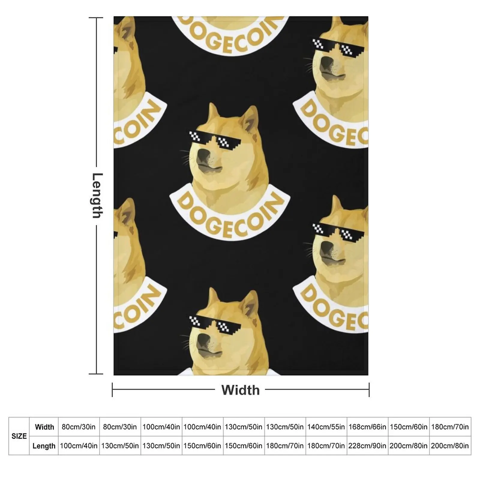 Dogecoin Cool Throw Blanket for winter Giant Sofa Loose Decoratives Vintage Kid'S Blankets