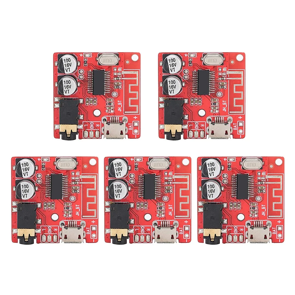 5PCS DIY Bluetooth 5.0 Receiver Board Lossless Decoder Board Wireless Stereo Music Module,Speaker Amplifier Module