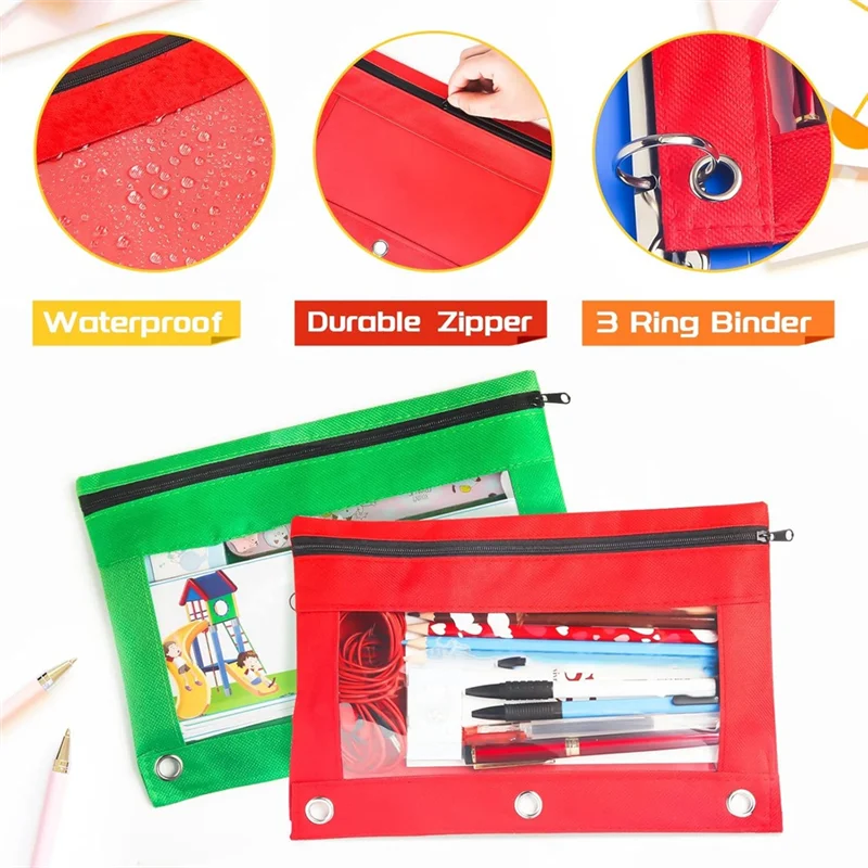 

ABFM-30Pack Pencil Pouch Bulk, Pencil Pouch For 3 Ring Binder, Zipper Pencil Pouch Bulk For School Home And Office