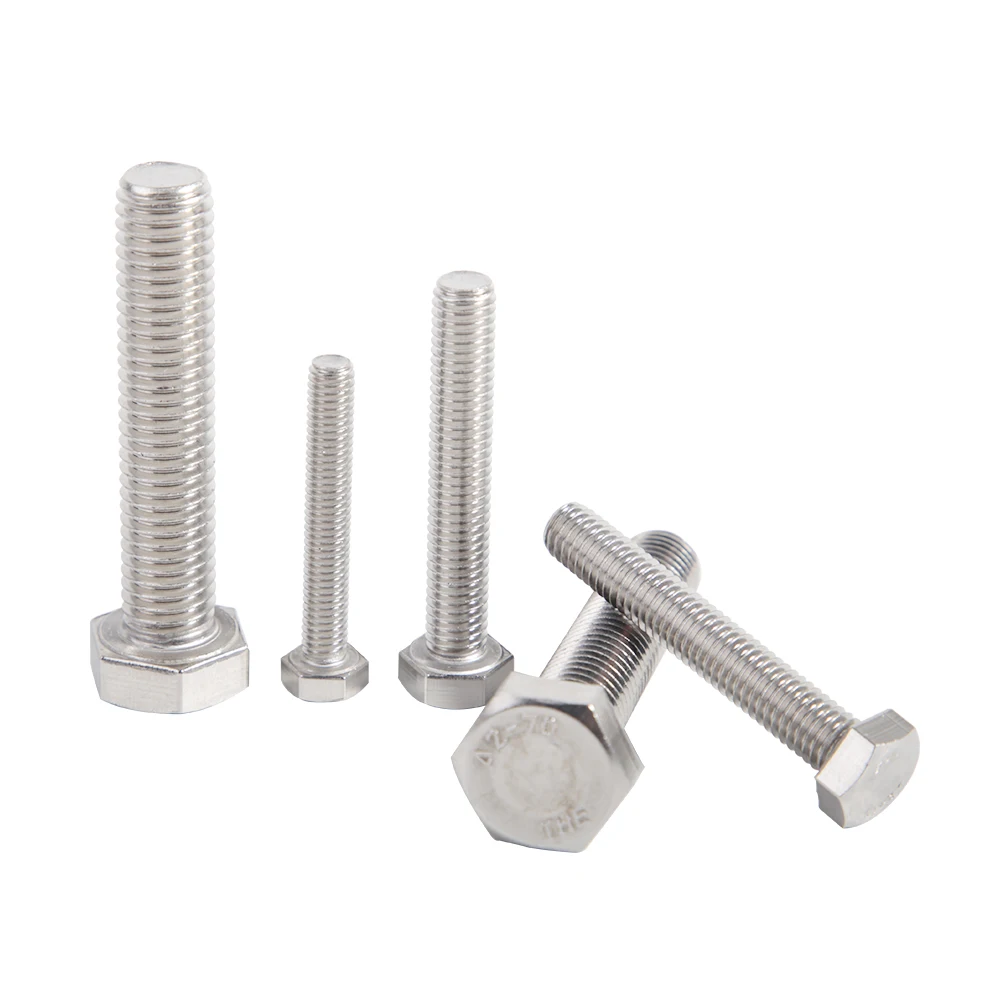 M3 M4 M5 M6 M8 M10 M12 M14 M16 A2-70 304 Stainless Steel Metric Thread DIN933 Hex Bolt External Hexagon Head Screw L=6-100mm