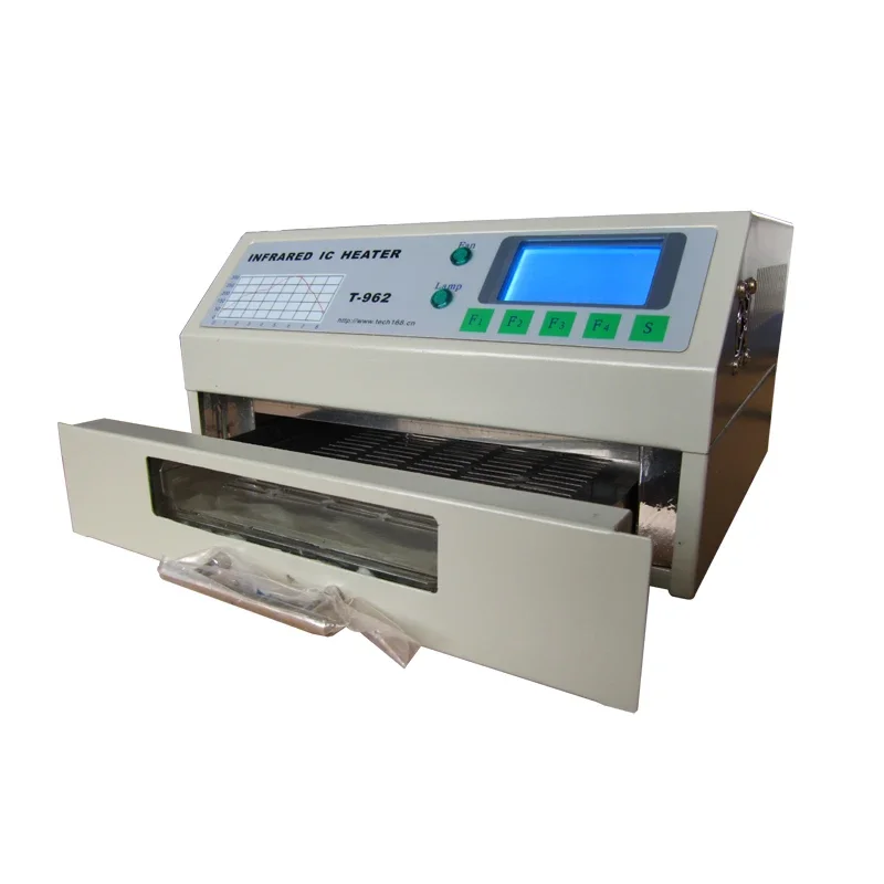 PUHUI T-962 Infrared IC Heater T962 Reflow Wave Oven 800W Soldering Machine 180 x 235mm for BGA SMD SMT Reworking PCB Repairing