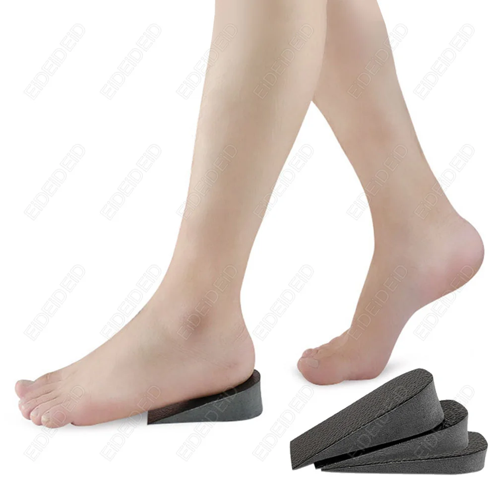 Harte PU-Leder Höhenverstellbare Einlegesohlen für Sneaker, Fersen-Einlagen zur Erhöhung, Halbe Einlegesohlen 1-3cm, Schuheinlagen für Unisex – Detail 5
