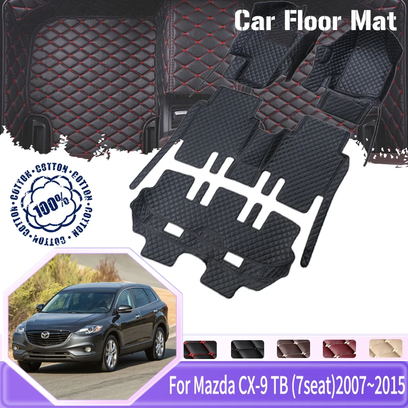 

Leather Car Floor Mats For Mazda CX-9 2007~2015 7seat Waterproof Pads Car Matts Carpets Cubre Pisos Para Autos Car Accessories