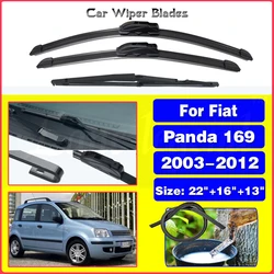 For Fiat Panda 169 2003-2012 Car Front Rear Wiper Blades Soft Rubber Windscreen Wipers Auto Windshield 22