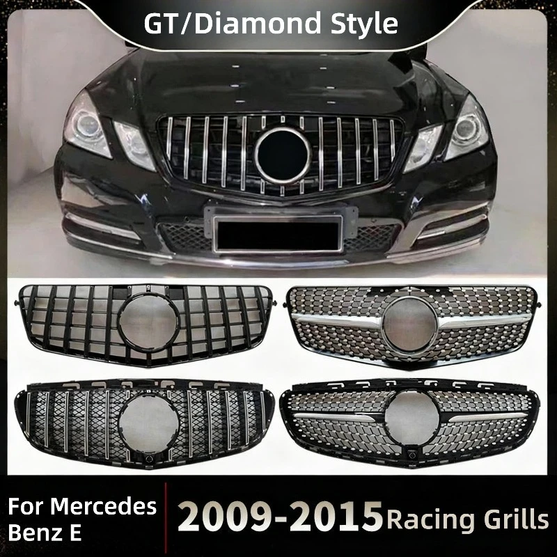 

For Mercedes Benz E W212 2009-2015 E260 E300 E350 E200 GT/Diamond Grill Diamond Shape Hood Mesh Racing Grills Automobile Parts