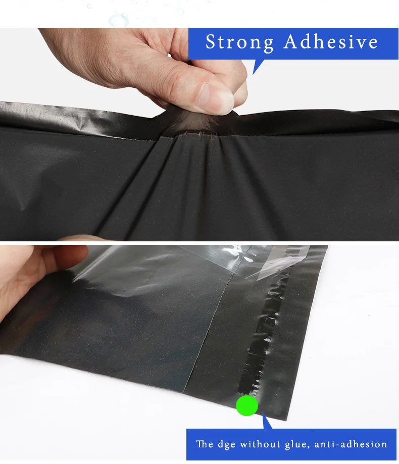 100pcs Customized Package Transport Express Mail Bags Waterproof Tear-proof Chunhui Black Self Adhesive Seal Courier Bag