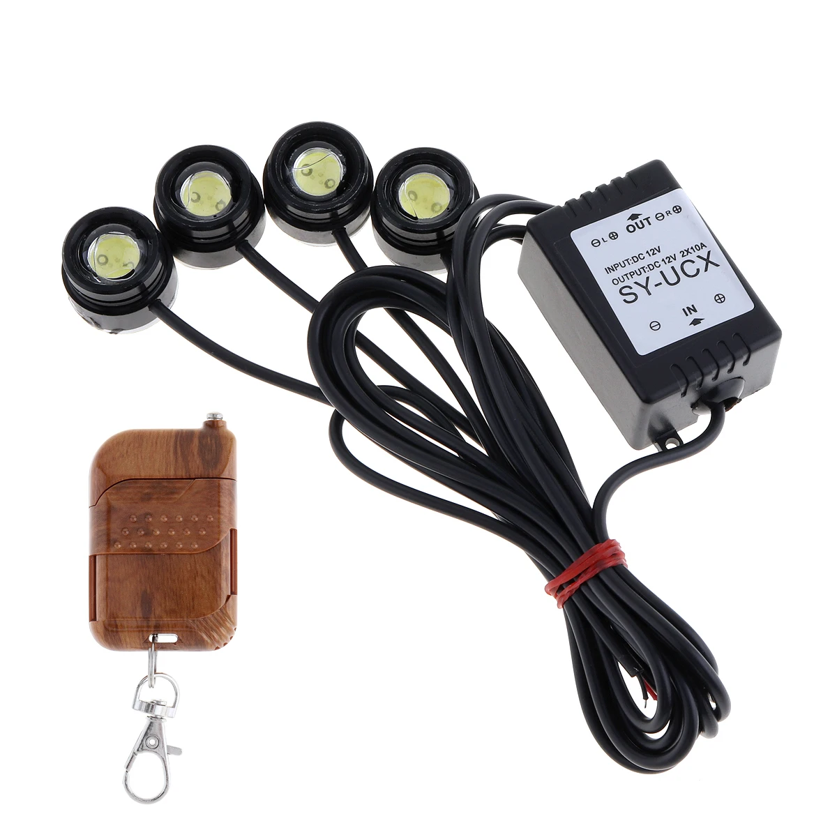 

4 In 1 Strobe Flash Eagle Eye LED Car Day Time Running Lights With Wireless Remote Waterproof DRL Car Warning Light White Colors