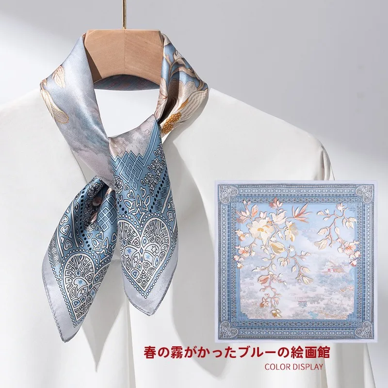 上海ストーリー-本物のシルクスカーフ-ネクタイ-レディーススタイル-マルベリーシルク-ハイエンド-スモールスクエアスカーフ-多用途ギフト-高齢者向け