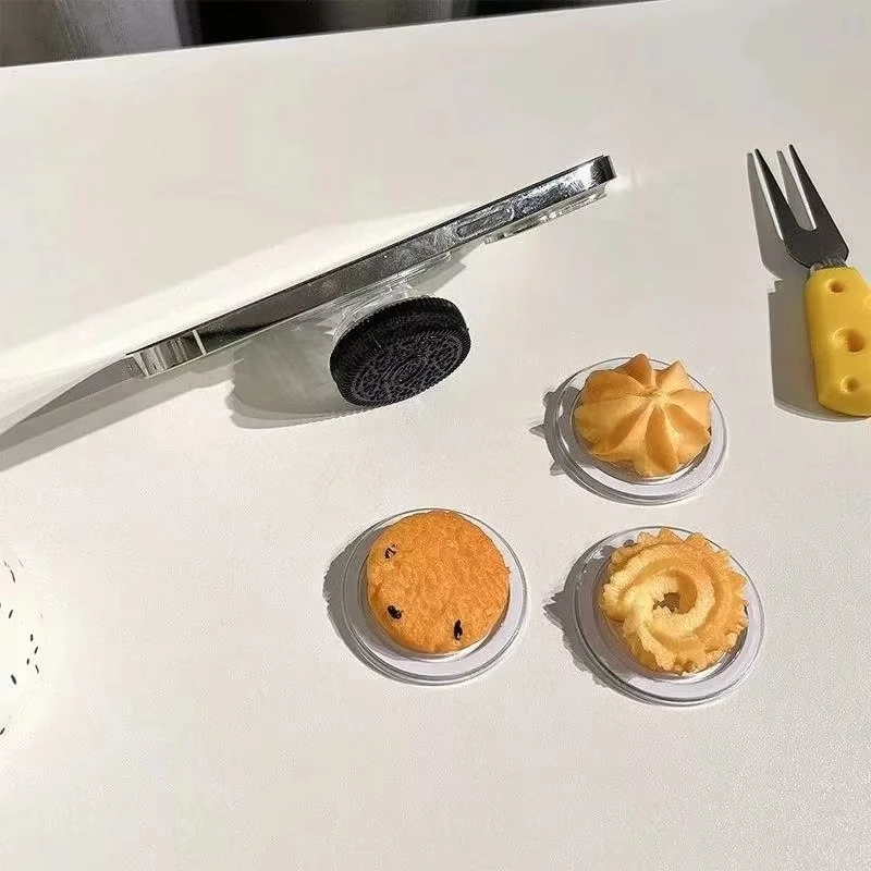 

Cookie Biscuit For Magsafe Magnetic Phone Grip Tok Griptok Stand For iPhone Funny Foldable Wireless Charging Holder