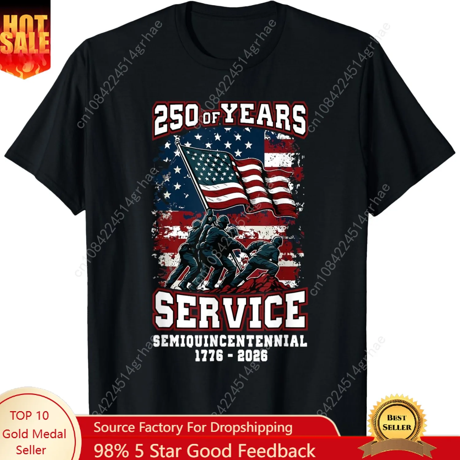 

America's 250th Anniversary Vintage Service T-Shirt