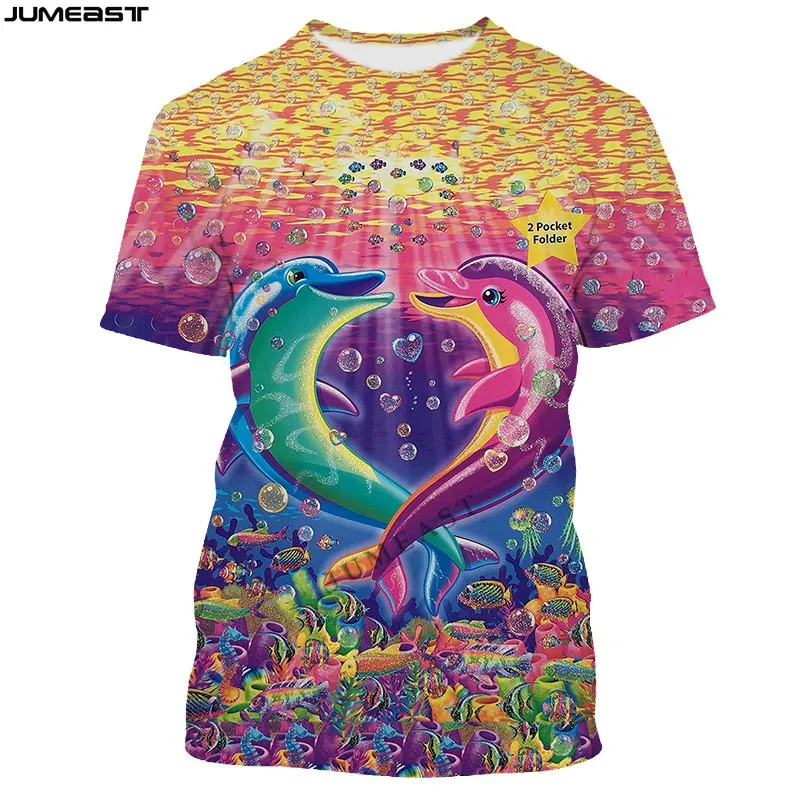 Jumeast Men Women 3D Printed T-Shirt Cartoon Animal Fish Dolphin Short Sleeve Fashion T Shirt Sport Pullover Summer Tops Tees