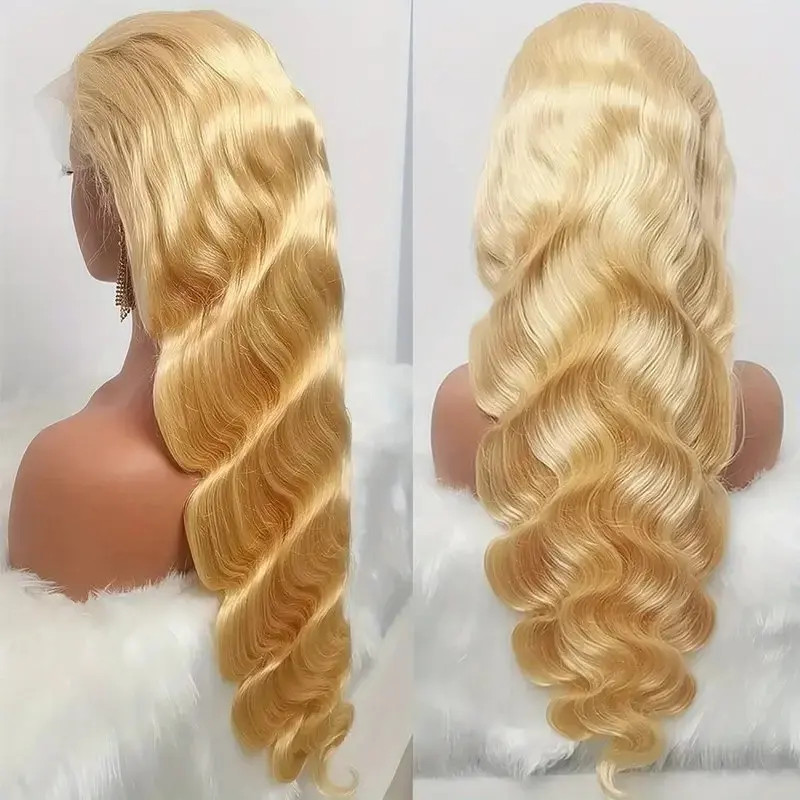 13x4 HD Lace Body Wave 20 34 Inch 613 Blonde Colored 13x6 Frontal Water Wave Pre-plucked For Women Human Hair Wig 150 Density