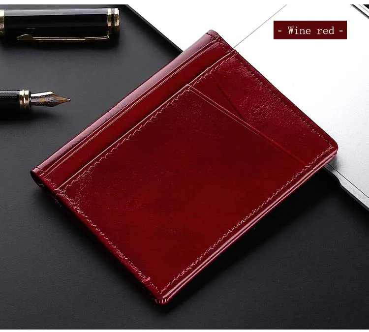YUECIMIE Männer Minimalistischen Schlank Karte Halter Echtes Leder Karte Brieftasche Schlanke Linie Dünne Mini Kleine Rfid Passport Id Karte Halter Männlich – Detail 12
