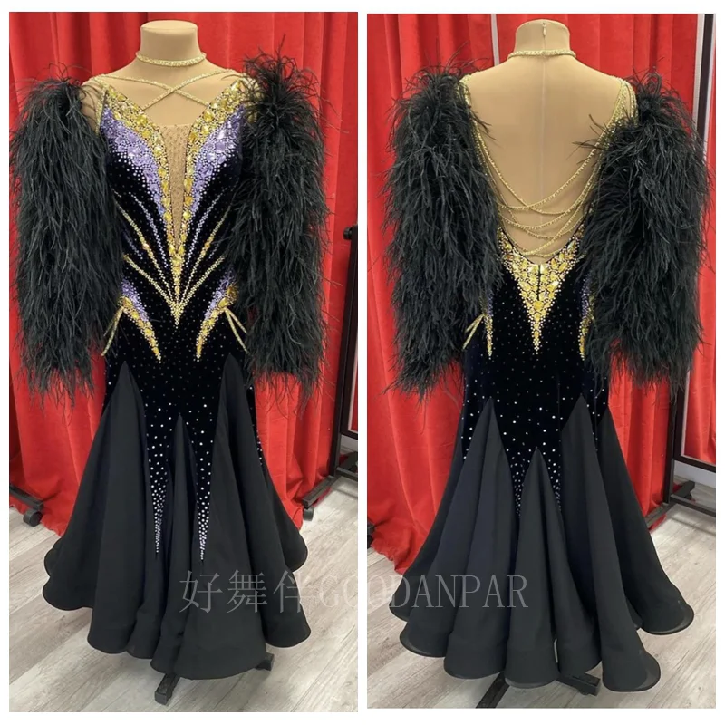 Custom GOODANPARWomen swing tango waltz Smooth us 8 dance competition dress Modern Dancewear