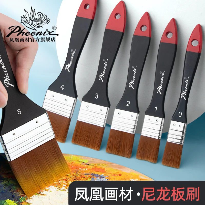 Phoenix Painting Material Nylon Hair Short Handle Brush 717 Acrylic Oil Painting Brush Gouache Art Universal Brush Art Supplies