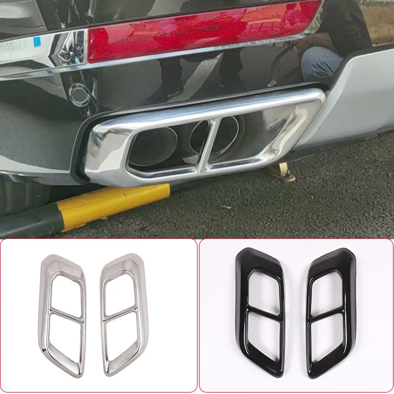 stainless steel gloss black/Silver For BMW X5 X7 2023 2024 Car Muffler Exhaust Pipe Tail Cover Trim Exterior Accessory