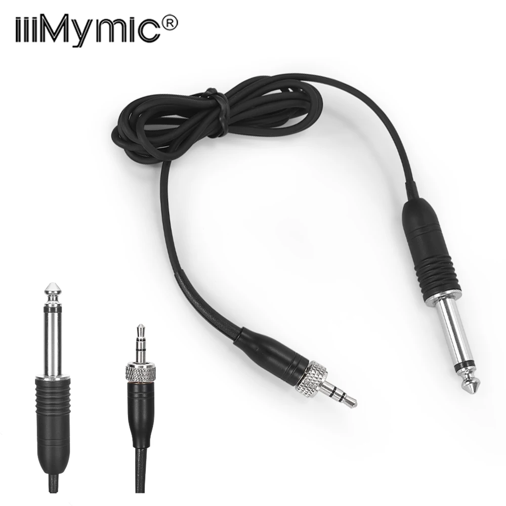 

Iiimymic Guitar Bass Instrument Cable 3.5mm Jack TRS Screw Locking to 1/4 6.5mm 6.35mm for Sennheiser Bodypack Transmitter