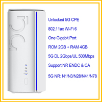 Unlocked 5G Indoor CPE UNISOC Chip 5G NSA/SA Internal Antannas WiFi 6 AX1800 Wireless Router Gigabit 5G 4G LTE Sim Card Modem