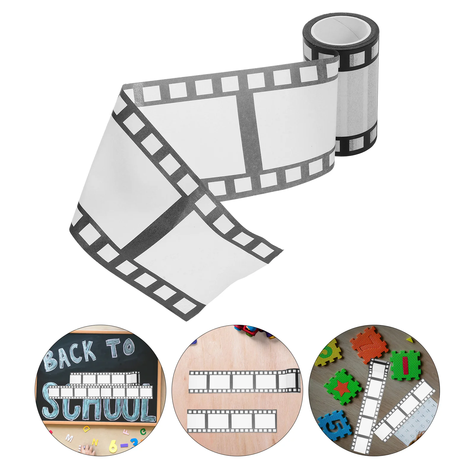 

Movie Film Strip Tape Scrapbooking Supplies Adhesive Ribbon Sticker Black Paper