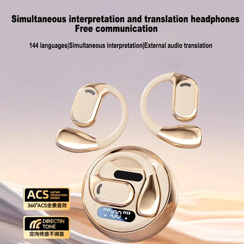

Ai Translation Bluetooth Earbuds 144 Languages Simultaneous Interpretation Noise Reduction Wireless Earphones For travel abroad