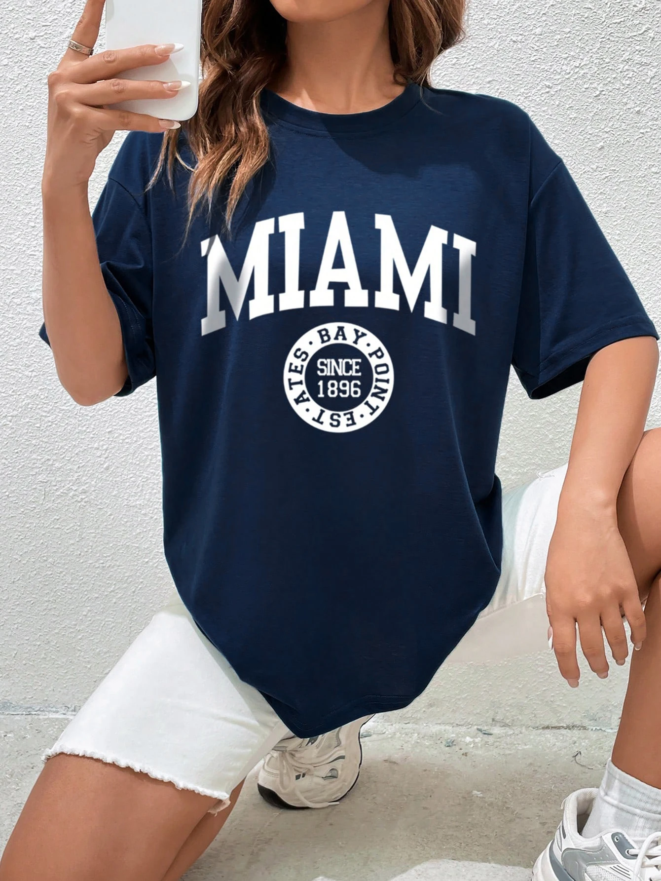 Miami dal 1896 t-shirt con stampa in cotone nicchia Sport sciolto Softtee top All-Match estate Casualtshirt comoda maglietta essenziale