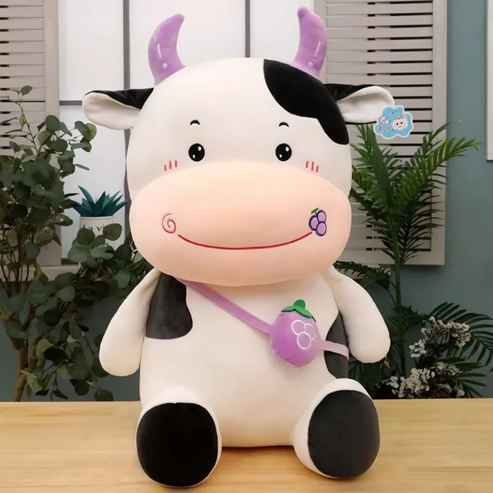 

Birthday Gift 33cm Plush Milk Cow Simulation Soft Sleeping Pillow Fluffy Cartoon Animal Cattle Cow Plush Toy Kid's Accompany