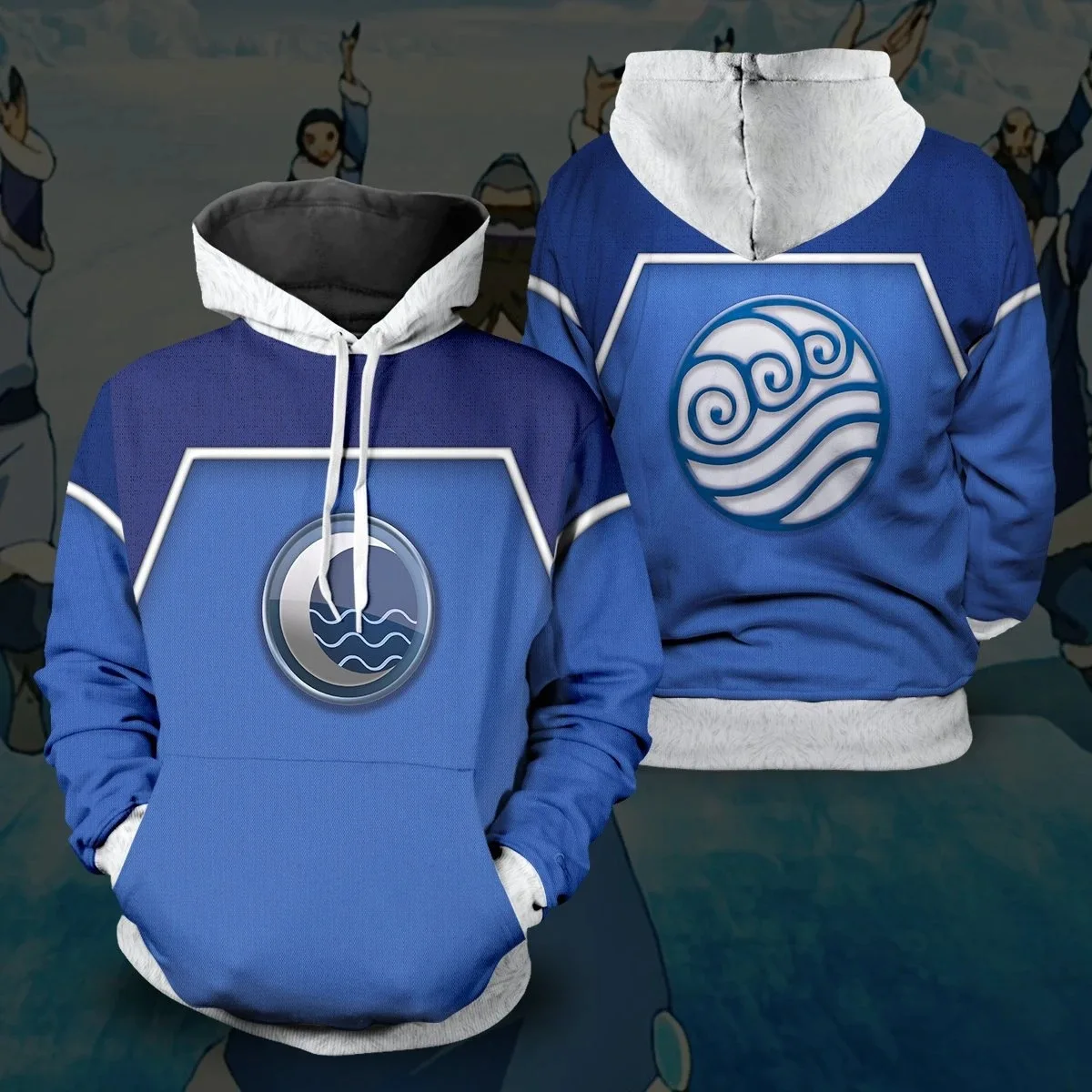 أنيمي الصورة الرمزية آخر Airbender تأثيري هوديس ثلاثية الأبعاد البلوزات الملونة الرجال النساء طويلة الأكمام رياضية البلوز Harajuku Y2k معطف