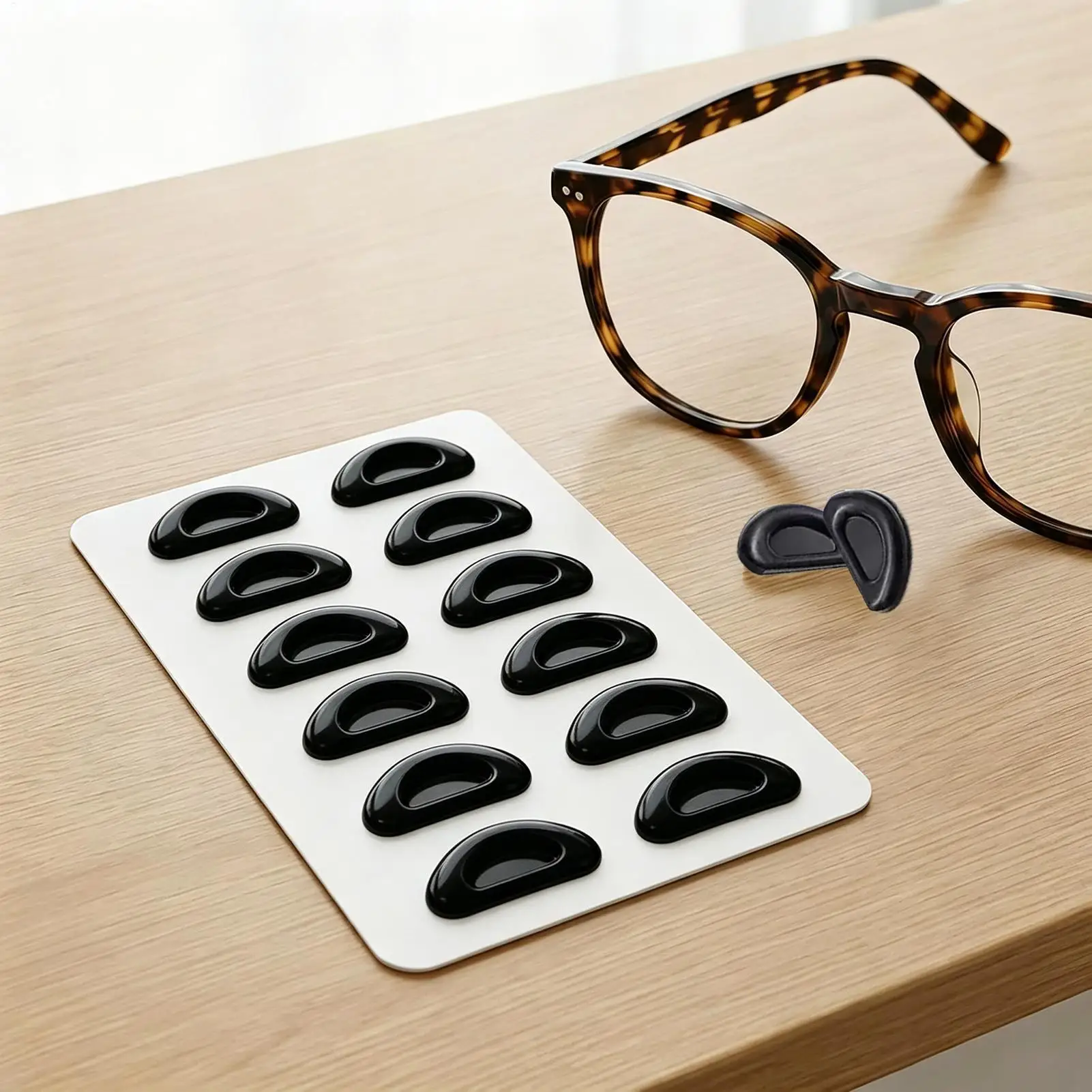 Replacement Silicone Adhesive Nose Pads for Glasses, Self-Adhesive Sunglasses Nose Grips, Anti-Slip Eyeglass Repair Cushion