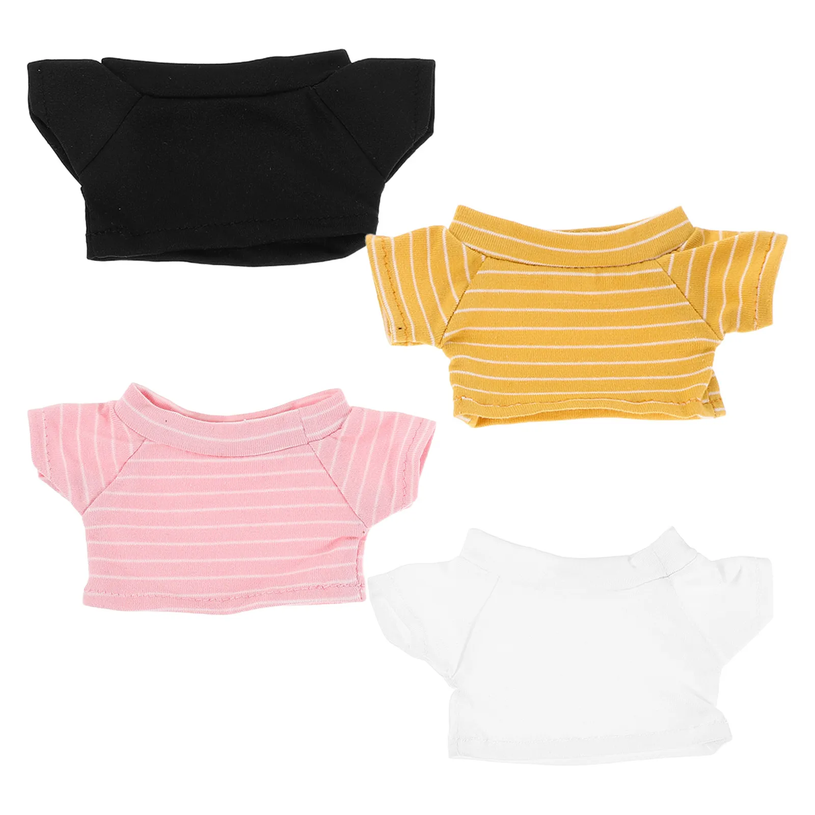 

4Pcs Bear Clothes T-Shirt Set 20Cm Stuffed Animal Replacement Colorful Reusable Small Outfits for Bear Costume Room Decoration