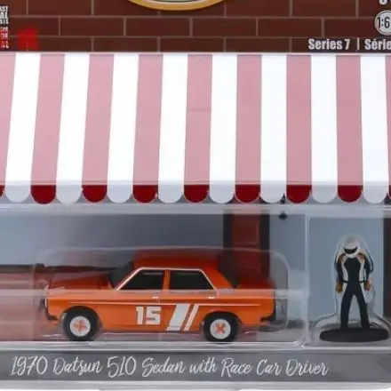 

1:64 1970 Datsun 510 с гоночным автомобилем Datsun Racing Advanced Car Model Коллекционные предметы