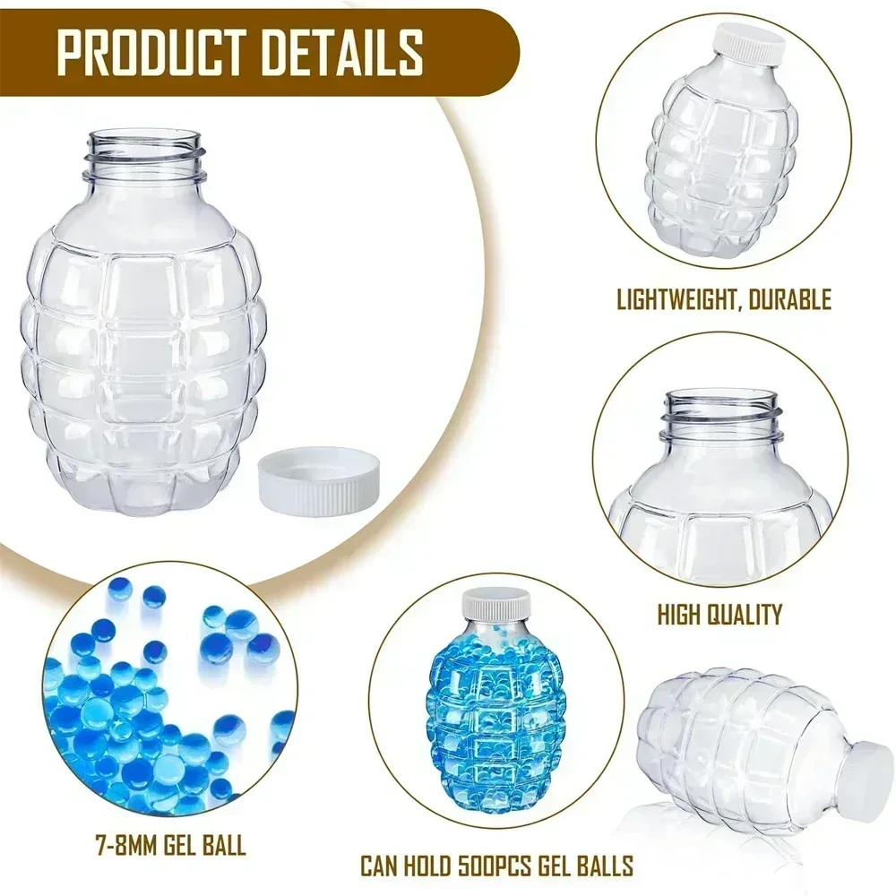 OLWater Gun Accessories ترشيش الكرة بندقية عبوة الذخيرة البلاستيك هوبر جل حبة زجاجة فرعية للأطفال الصيف #5