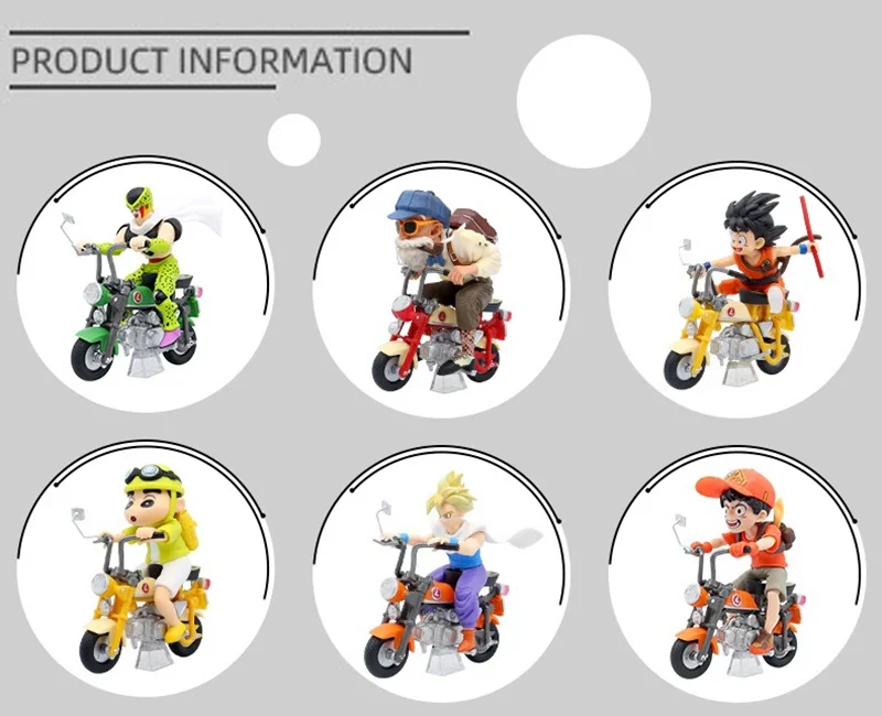 11 verschiedene Dragon Ball Z Motorrad-Figuren aus PVC, Goku, Frieza, Cell, Roshi, für Kinder und Sammler – Detail 2