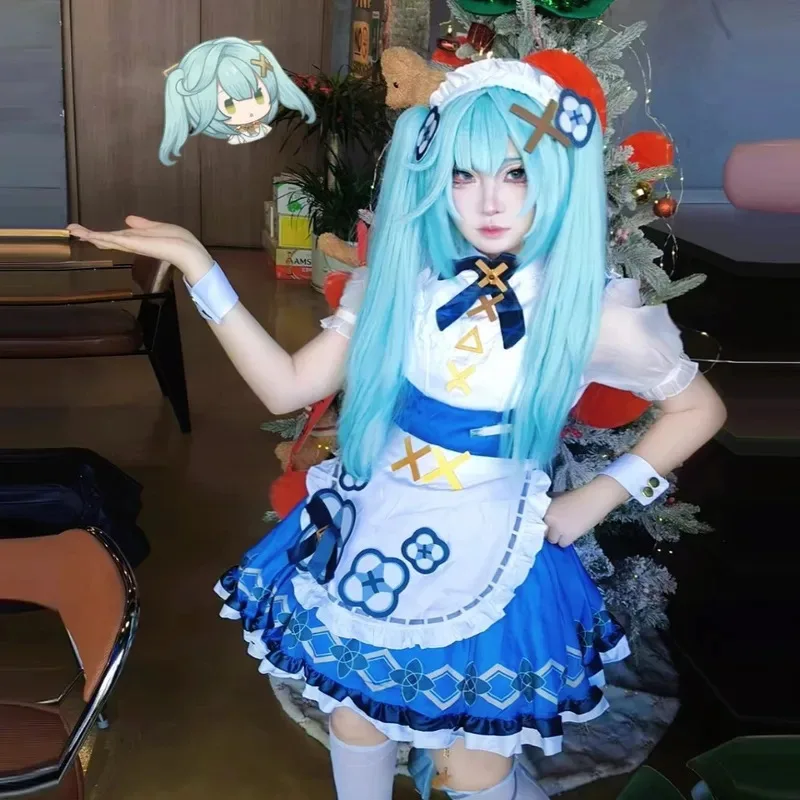 

CyNEW Game Genshin Impact Fanart Faruzan Maid Cosplay Maid Dress Costume wig Full Set Outfit Hallowmas party Role Play Women Cos