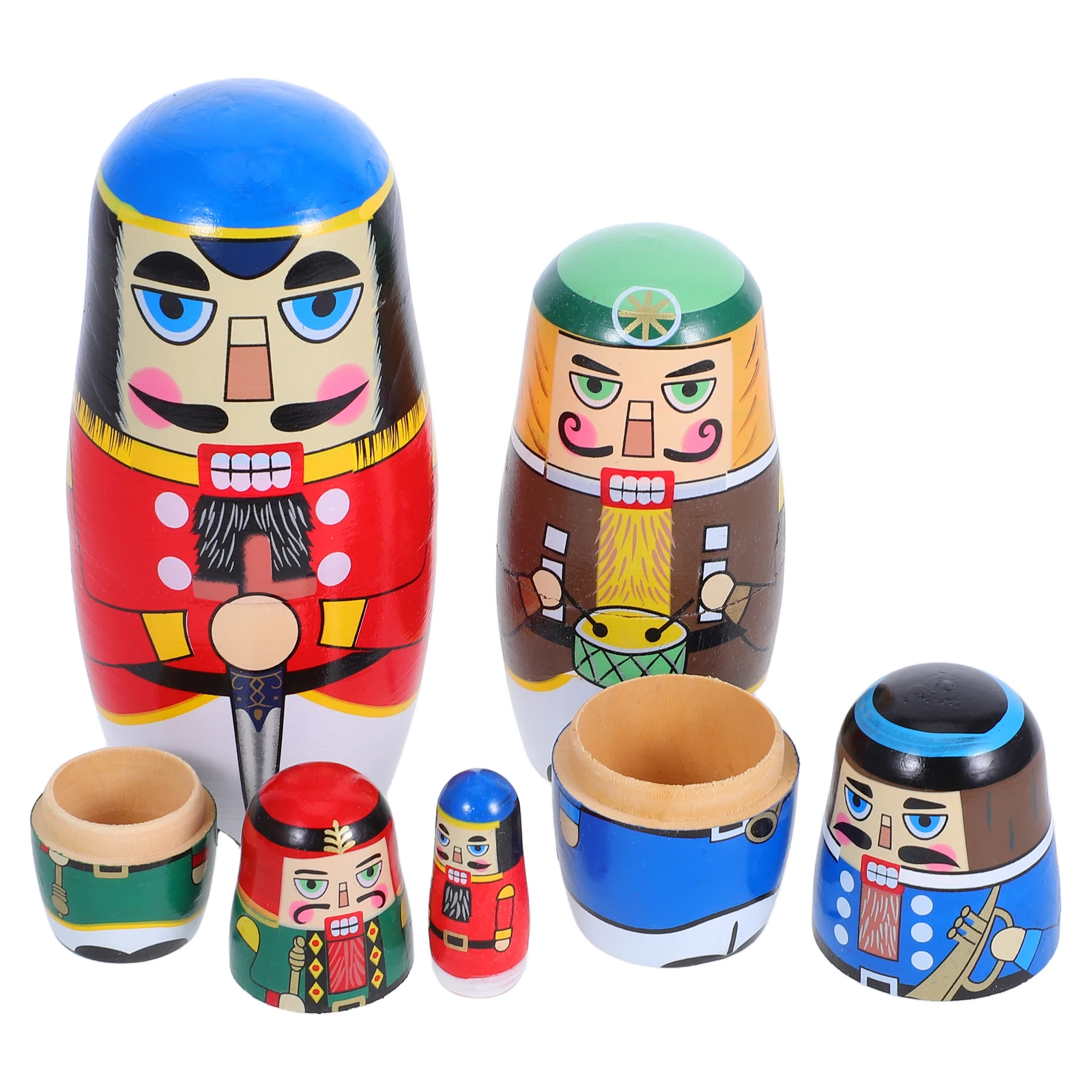 

Матрешка-солдат из орехового дерева премиум-класса, русская гнездовая разные цвета для детей и взрослых, украшения для хранения ювелирных изделий, подарок