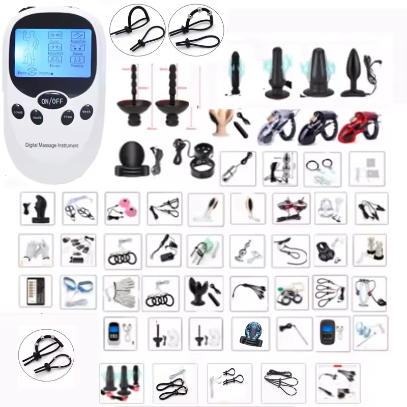 Charging Electric Shock Host Electrical stimulation Anal Plug Peni Ring Urethra Plug Nipple Clips Vaginas Masturbation Sex Toys