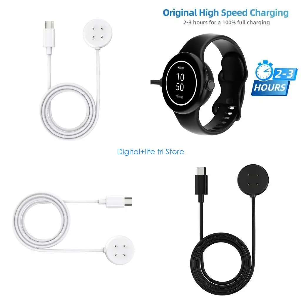 

E06D совместим с Pixel Watch 2, магнитное зарядное устройство, адаптер питания, кабель для быстрой зарядки, кронштейн, стойка,