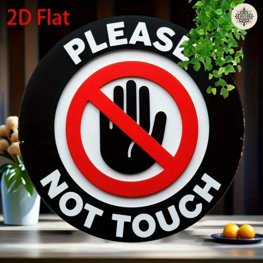 Vintage Rustic Do Not Touch Aluminum Wall Art 7.8x7.8in Waterproof Durable Metal Sign for Garage Cafe Bar Club Living Room
