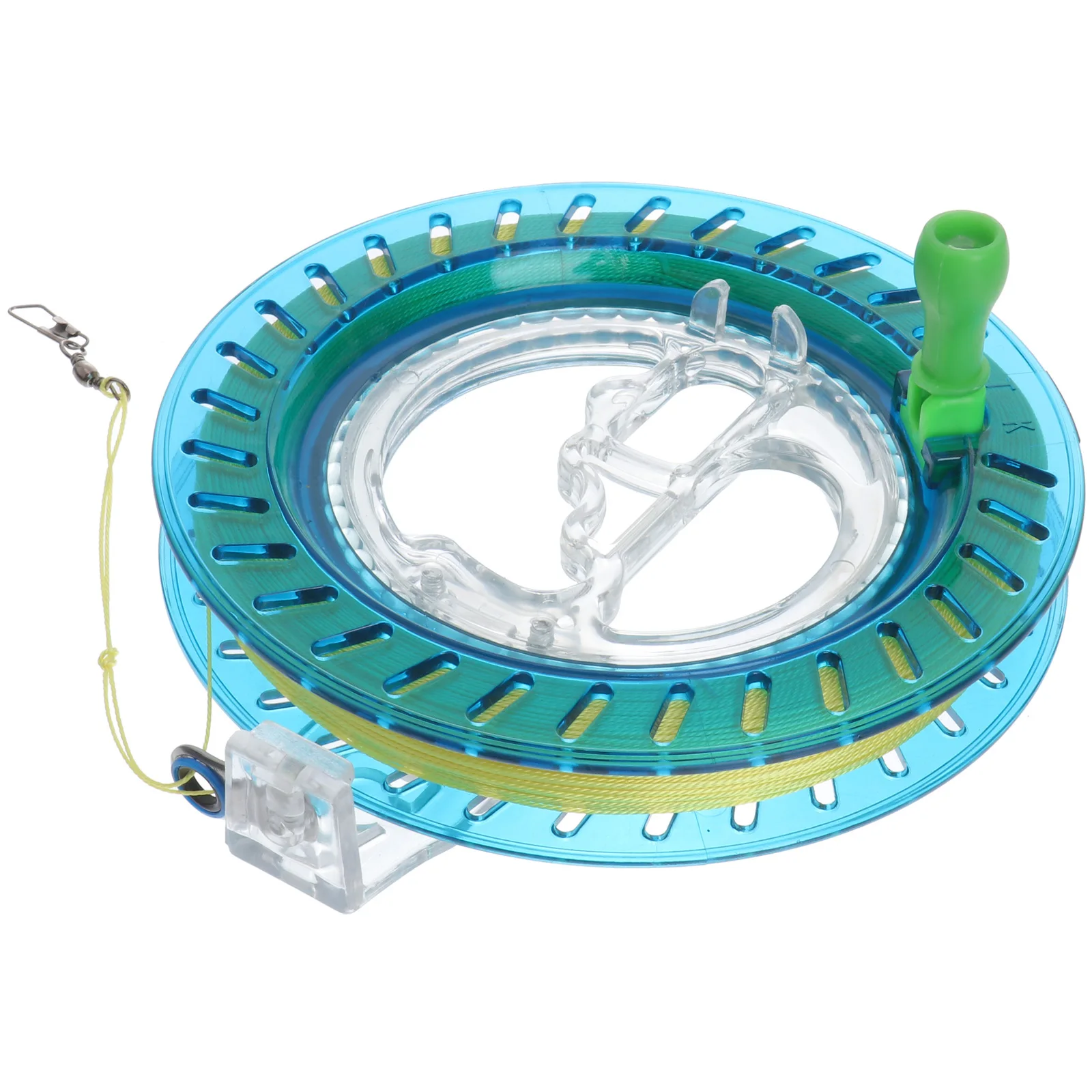 1pc Plastic Line Wheel 18Cm Sky-Blue 150M Colored Crystal Steel Bead Wire Winding Reel Abs Durable Kite Ratchet Lock Portable
