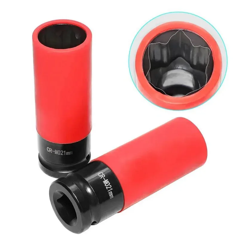 17mm 21mm Protective Lug Nut Convex Wheel Impact Nut Socket 1/2