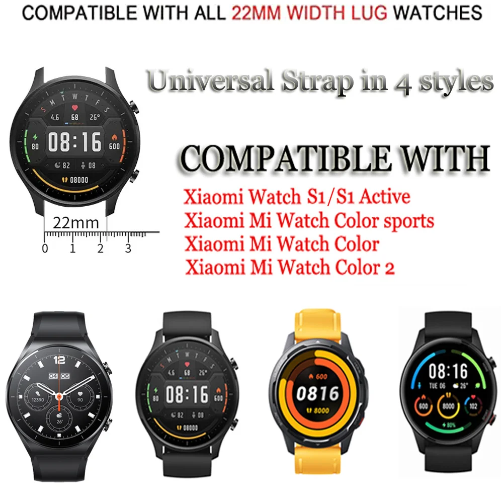 Pasek do zegarka 22 mm do zegarka Xiaomi Watch s1/s1 Aktywny pasek zamienny do zegarka Xiaomi Mi Kolorowe paski do zegarków Mi Watch Color 2