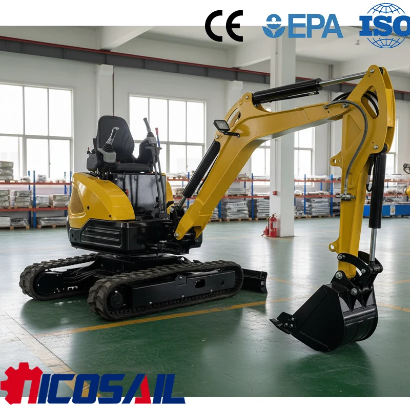 Nicosail 2.5 Ton Mini Excavator 18.5kW Euro 5 CE Multifunctional Small Hydraulic Digger for Construction Landscaping