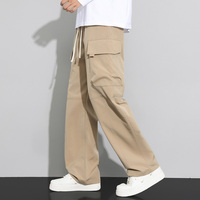 long pants for men warm pure cotton pan Thick and stretchy straight leg elastic waistband versatile casual  in autumn and winter