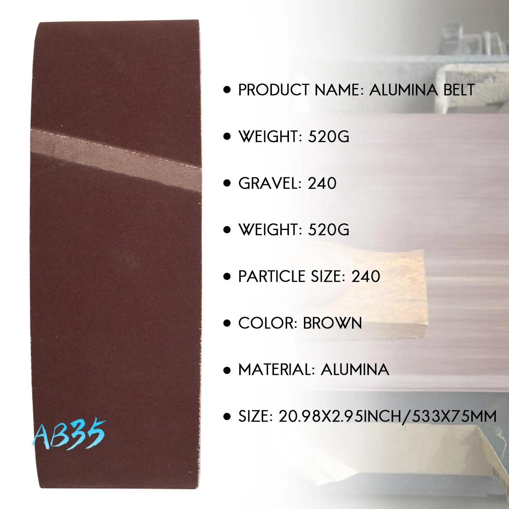 

AB35-3 X 21 Inch Sanding Belts Aluminum Oxide Sanding Belt Premium Sandpaper For Portable Belt Sander – 10 Pack