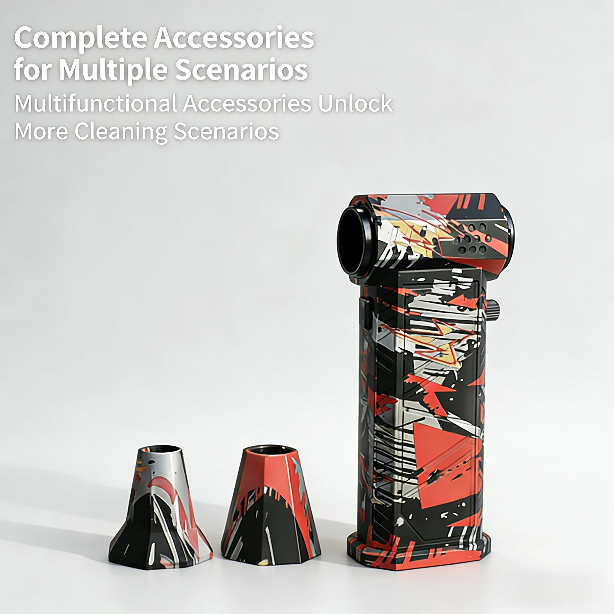 

Серебристо-красный беспроводной портативный турбовентилятор-пылесос X9 с высокоскоростным вентилятором для сжатого воздуха